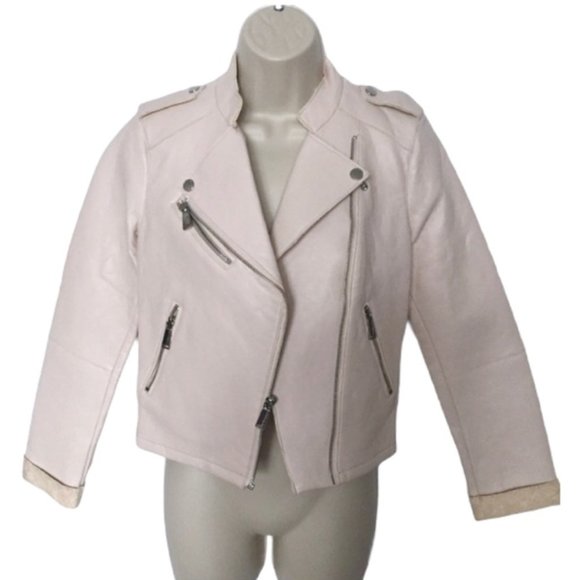 BCBGeneration Jackets & Blazers - NEW BCBGeneration Ivory Pink Moto Biker Jacket